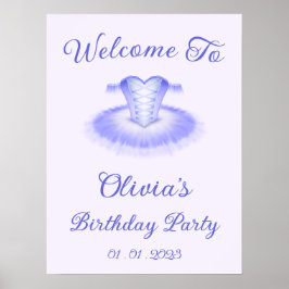 Póster Signo de bienvenida Tutu del cumpleaños del ballet