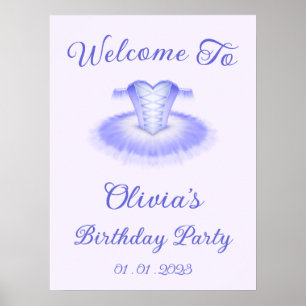 Póster Signo de bienvenida Tutu del cumpleaños del ballet