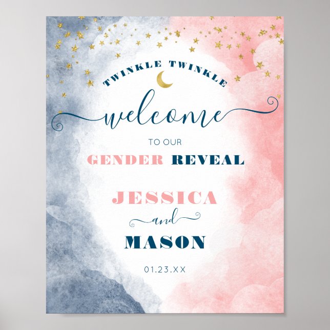 Póster Signo de bienvenida Twinkle Twinkle moderno de gén (Frente)