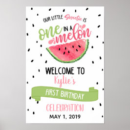 Póster Signo de bienvenida uno en melón