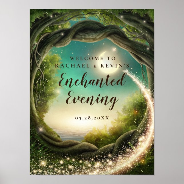 Póster Signo de bienvenida vespertina encantado (Frente)