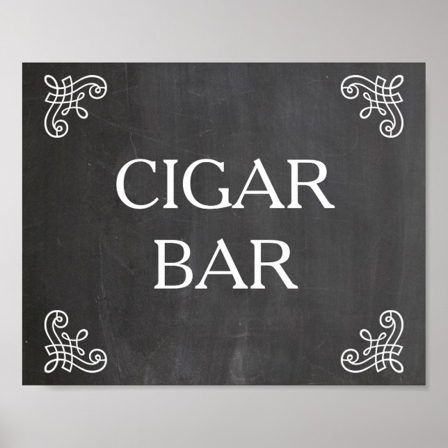 Póster signo de boda - barra de cigarros o su propio text (Frente)