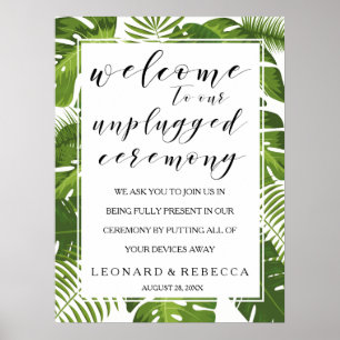 Póster Signo de boda de ceremonia desenchufado, elegante