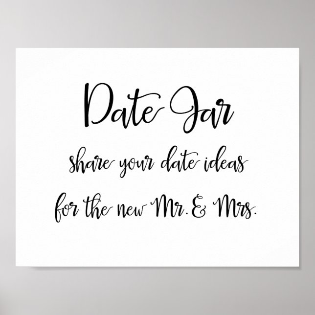 Póster Signo de boda de ideas de jarras de fecha (Frente)