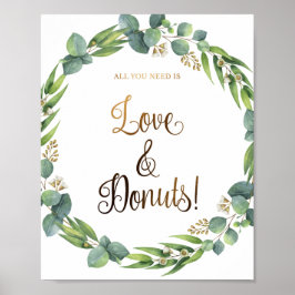 Póster Signo de boda Eucalyptus para donuts