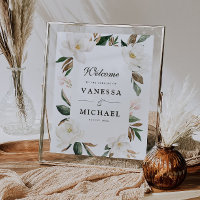 Signo de boda floral de Magnolia