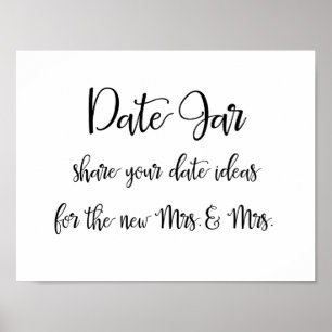Póster Signo de boda lesbiana de ideas del tarro de cita