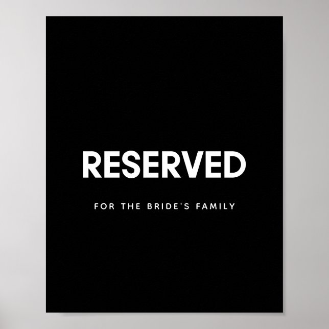 Póster signo de boda personalizado reservado minimalista (Frente)
