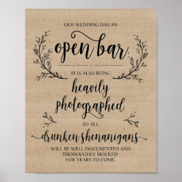 Póster Signo de borrachín del Boda de rusia Vines