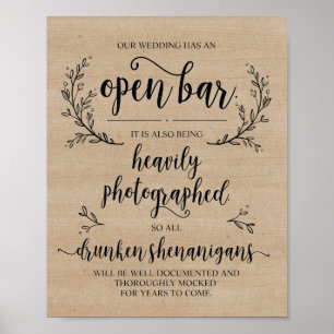 Póster Signo de borrachín del Boda de rusia Vines