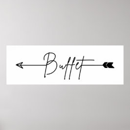 Póster Signo de Buffet Boda de dirección izquierda