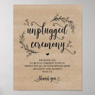 Póster Signo de CEREMONIA DESPLUGADA Boda de Vinos Rústic