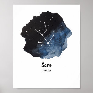 Póster Signo de constelación de Taurus zodiac