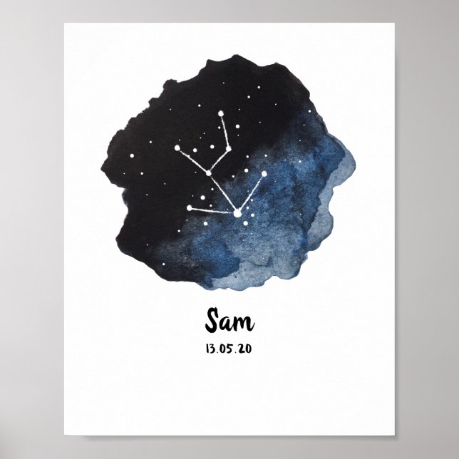 Póster Signo de constelación de Taurus zodiac (Frente)