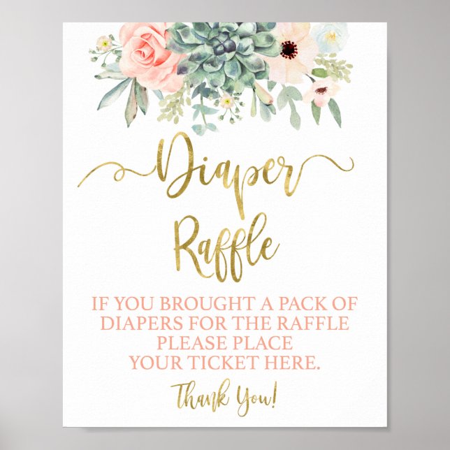 Póster Signo de Diaper Raffle succulantes (Frente)