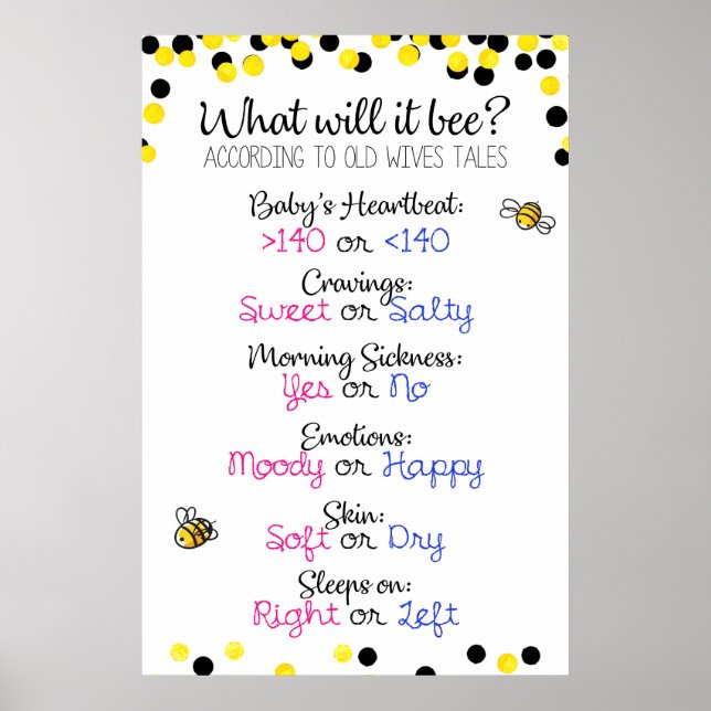 Póster Signo de ducha de bebé neutro (Frente)