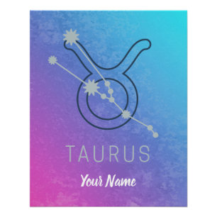 Póster Signo de estrella auríaca Tauro Zodiac Horóscopo a