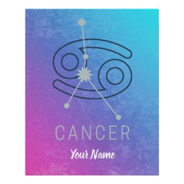 Póster Signo de estrella del Zodiac del cáncer Constelaci