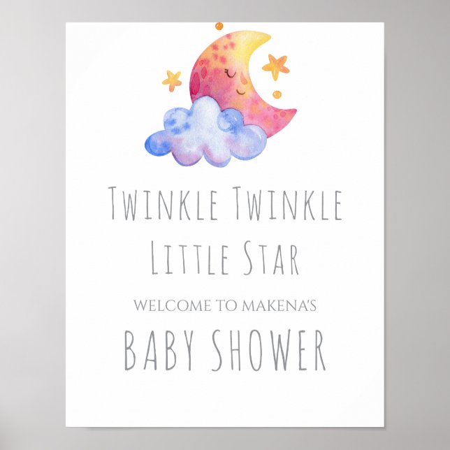 Póster Signo de estrella pequeña Twinkle Twinkle (Frente)