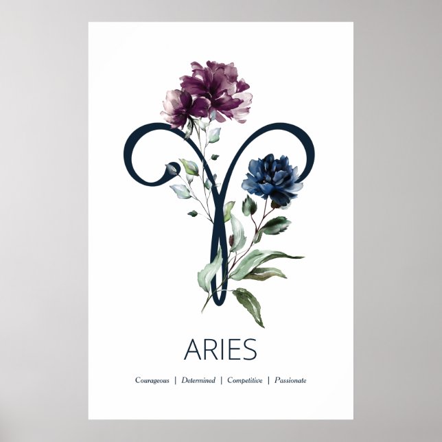 Póster Signo de estrella zodiac Aries (Frente)