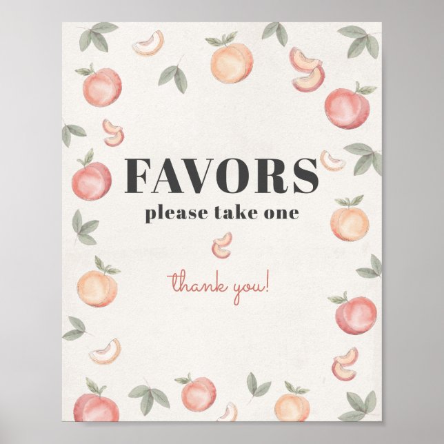 Póster signo de favores de melocotón dulce (Frente)