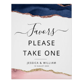 Póster signo de favoritos de agate azul y azul