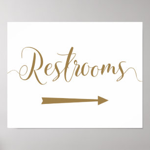 Póster Signo de flecha derecha para los reposos Bodas dor