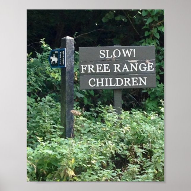 Póster Signo de Free Range Children, diversión (Frente)