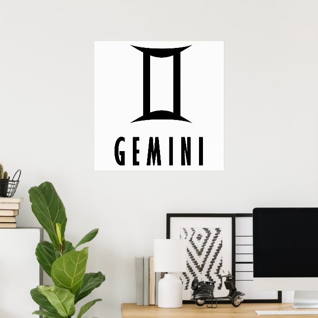 Póster Signo de Gemini zodiac (Oficina en casa)