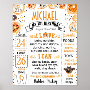 Póster Signo de halloween del primer cumpleaños