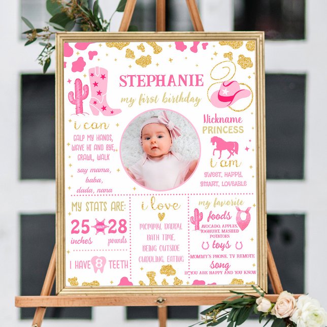 Póster Signo de hito en el primer cumpleaños de la niña ( (Subido por el creador)