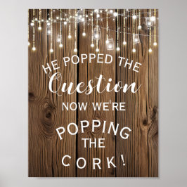 Póster Signo de Invitación de ENGAGEMENT con luces de cad