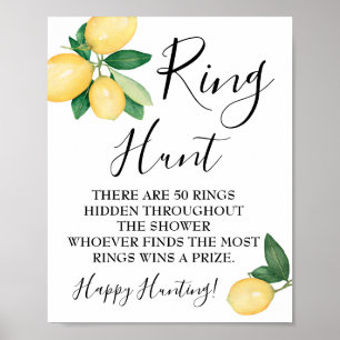 Póster Signo de juego Ring Hunt Lemons Bridal Shower