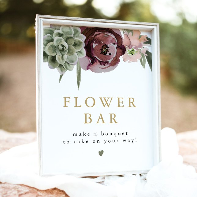 Póster Signo de la barra de flores de AVA Boho Burgundy (Subido por el creador)