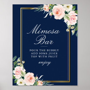 Póster signo de la barra de mimosa azul azul azul azul ma