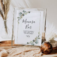 signo de la barra de mimosa de la ducha de novia e