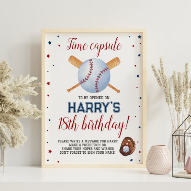 Póster Signo de la cápsula del cumpleaños de béisbol (Subido por el creador)