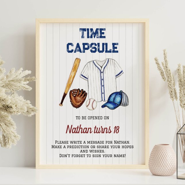 Póster Signo de la cápsula del cumpleaños de béisbol (Subido por el creador)