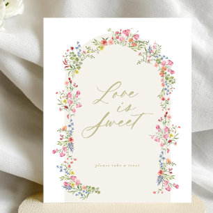 Póster signo de la ducha de novia en el jardín de primave