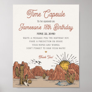 Póster Signo de la fiesta de cumpleaños de Wild West Rode