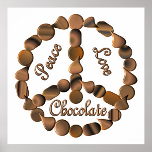 Póster Signo de la paz del chocolate