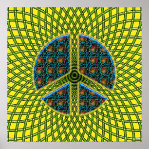 PÓSTER SIGNO DE LA PAZ RETRO