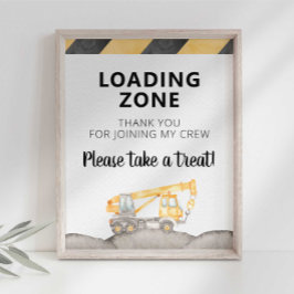 Póster Signo de la zona de carga del camión de construcci