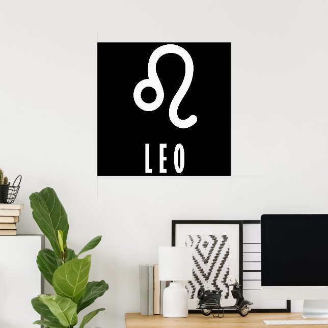 Póster Signo de Leo zodiac (Oficina en casa)
