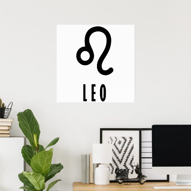 Póster Signo de Leo zodiac (Oficina en casa)