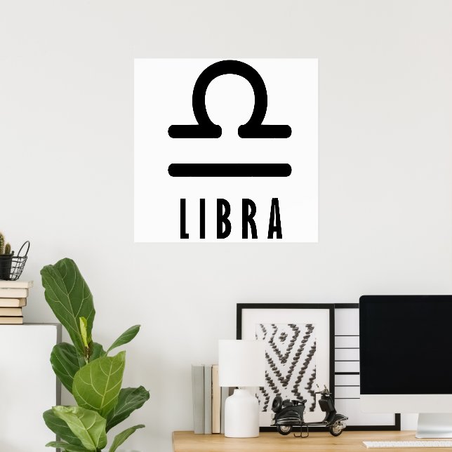 Póster Signo de Libra zodiac (Oficina en casa)