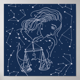 Póster Signo de Libra zodiac