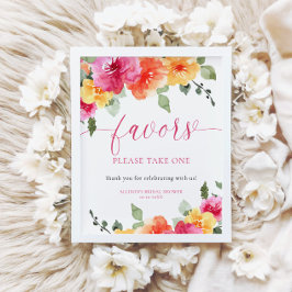 Póster Signo de los colores de la ducha de novia floral b