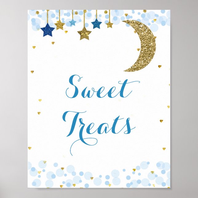 Póster Signo de los tratamientos dulces de la acuarela az (Frente)