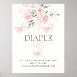 Póster Signo de mariposa de Diaper Raffle